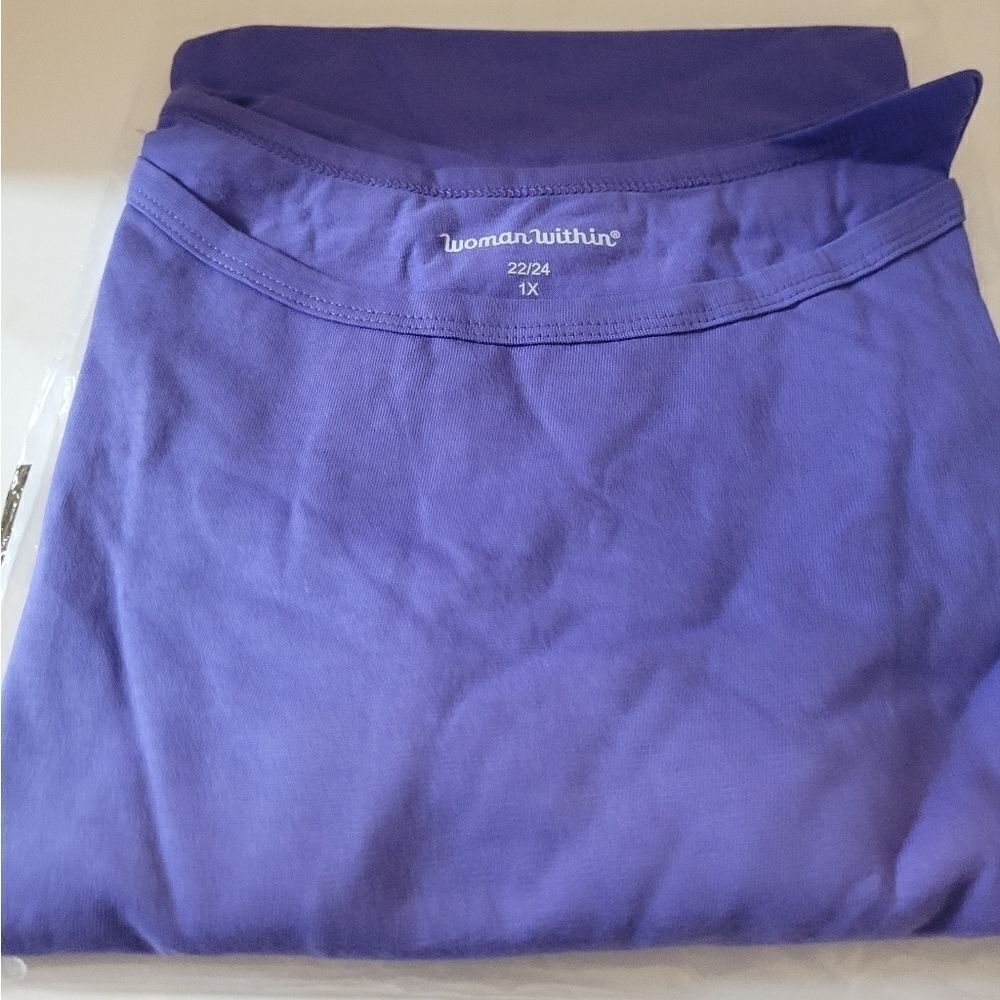 𝅺women Within Blouse Nwt Size 1x Purple short sleeve shirt still in bag